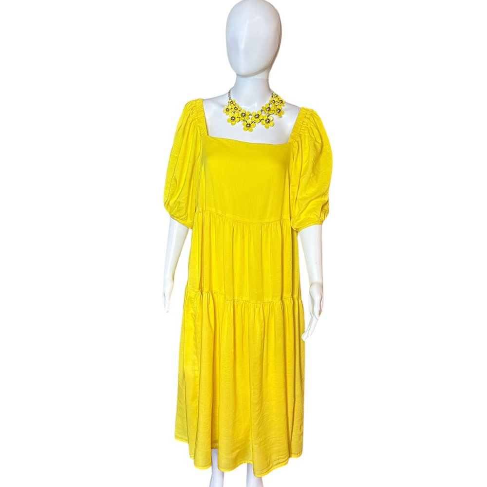 Old Navy Womens Large Tiered Babydoll Dress Square Neck Sundress